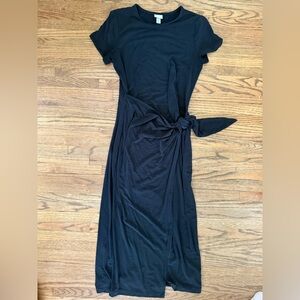 a new day Black Asymmetrical Tie-Waist Dress
